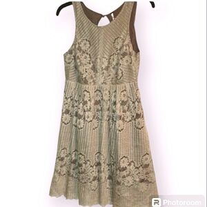 Free People Sleeveless Floral Lace Open Back Mini Dress Size 4